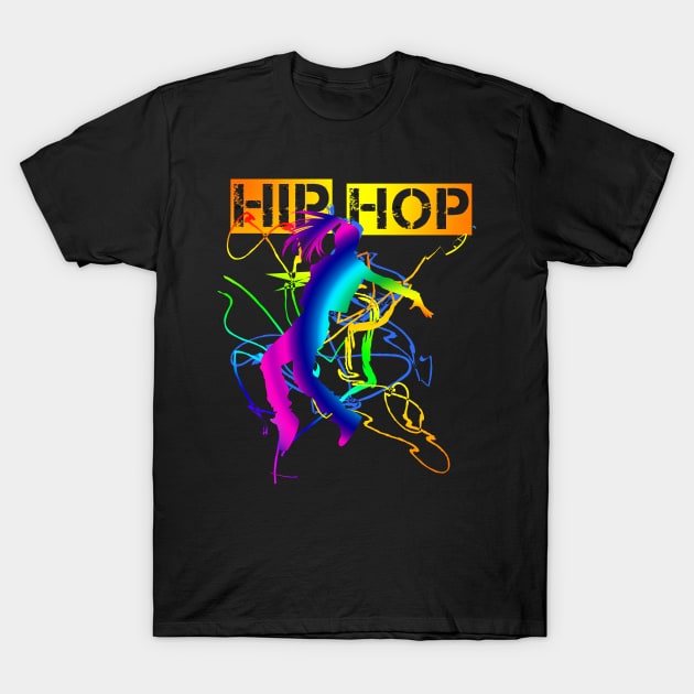 Hip Hop Dancer Rainbow Girl T-Shirt by letnothingstopyou